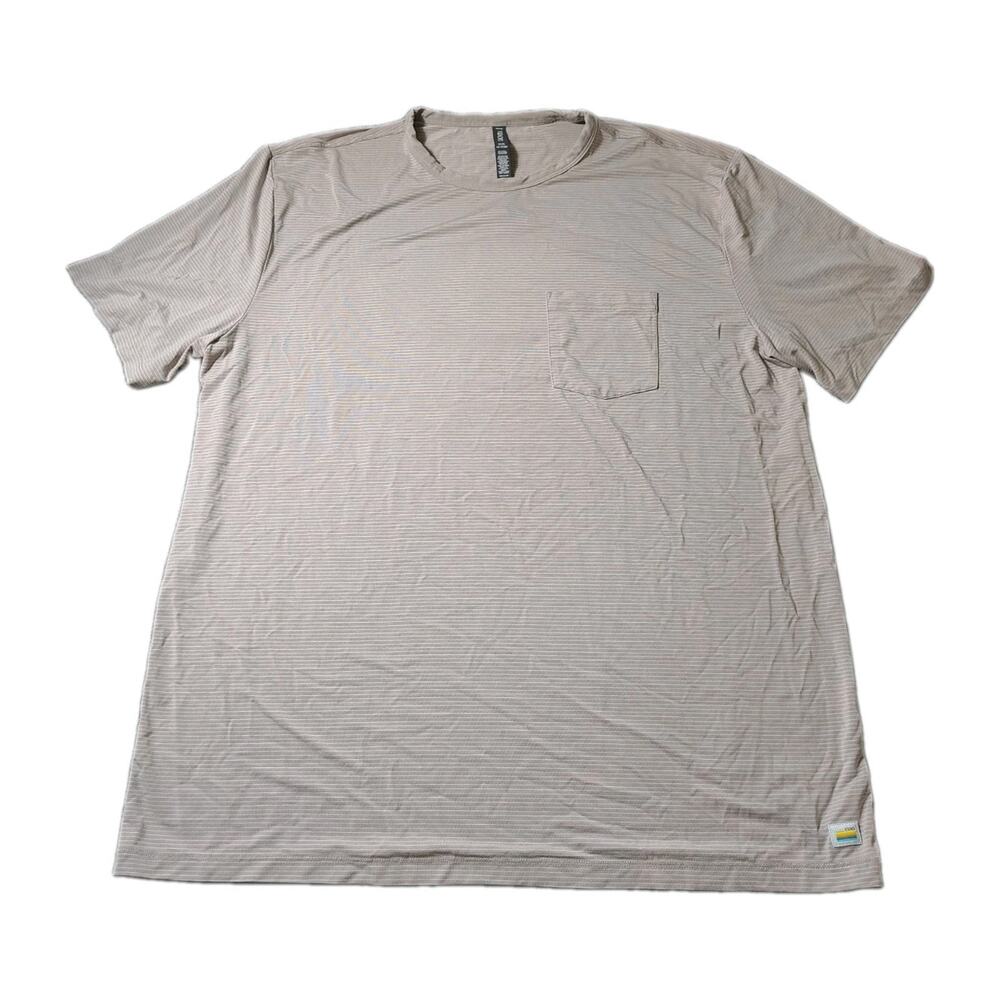 Vuori Linear Tee Men's XXL Gray Stretch Striped Short Sleeve T Shirt Performance